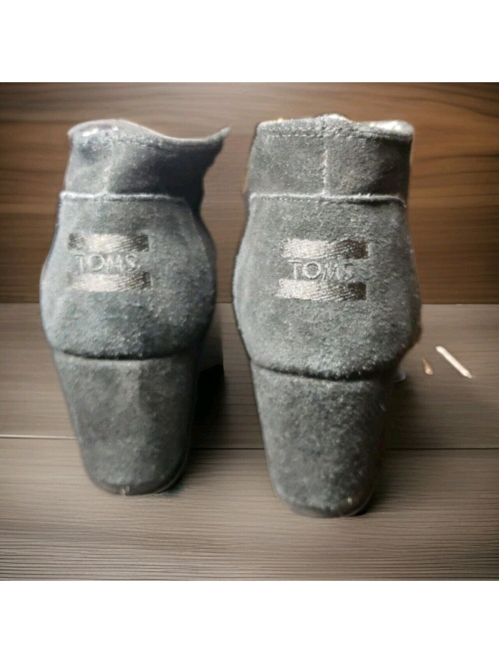 Tom’s Booties Women's 9W Suede Wedge Ankle Boots Shoes